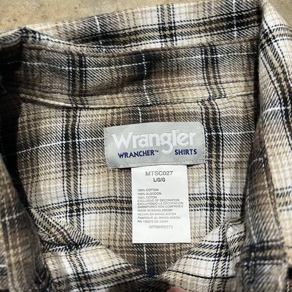 Vintage Y2k Wrangler Wrancher Pearl Snap Brown Shirt - Picture 3 of 3